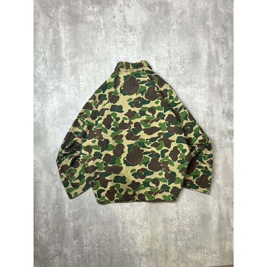 Vintage 1970s Ranger Lightweight Three Pocket Duck Camo Hunting Jacket Sz Large