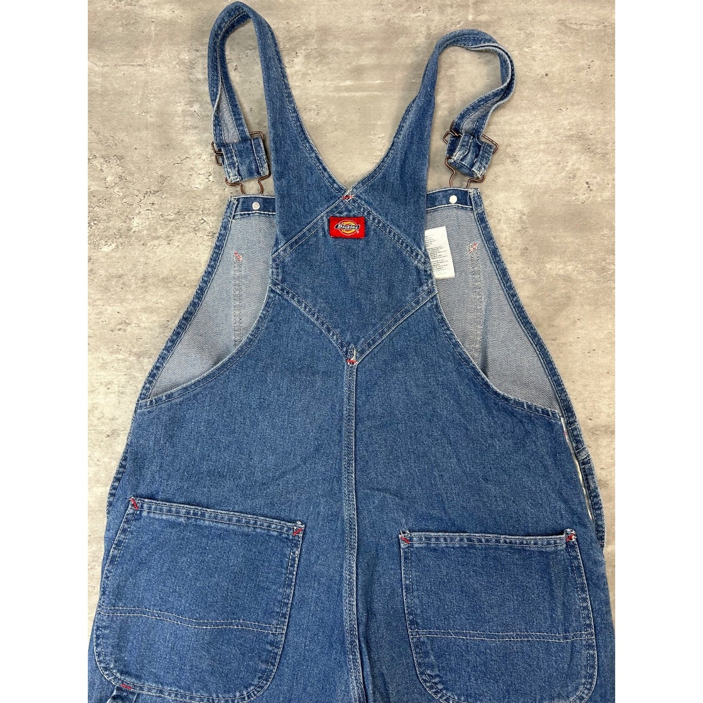 Dickies Medium Wash Denim Workwear Carpenter Overall Pants Size 41 Blue