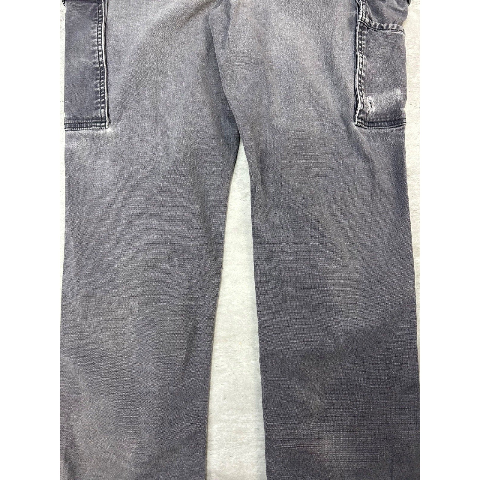 Carhartt Relaxed Fit Canvas Workwear Gray Cargo Pants Size 35