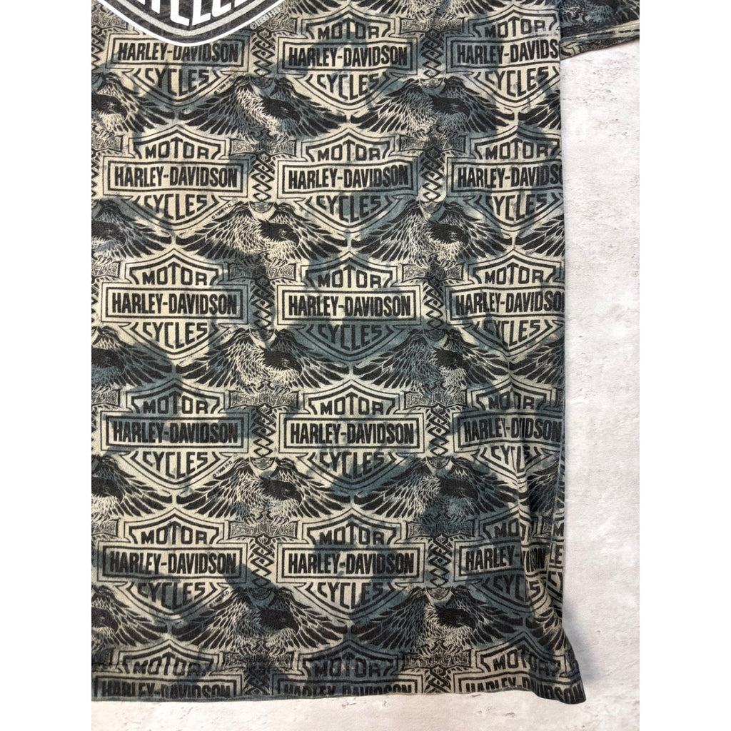 Vintage 1999 Harley Davidson Classic Logo All Over Print T-Shirt Size Large