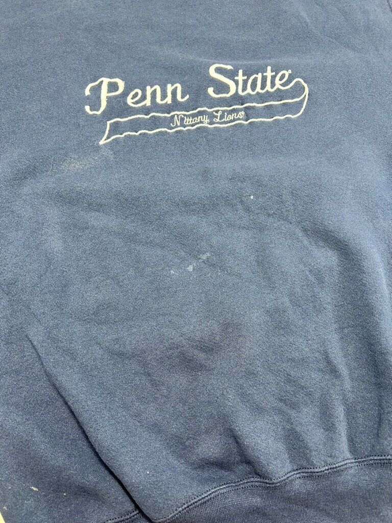 Vintage 90s Penn State Nittany Lions NCAA Embroidered Sweatshirt Size Large Blue