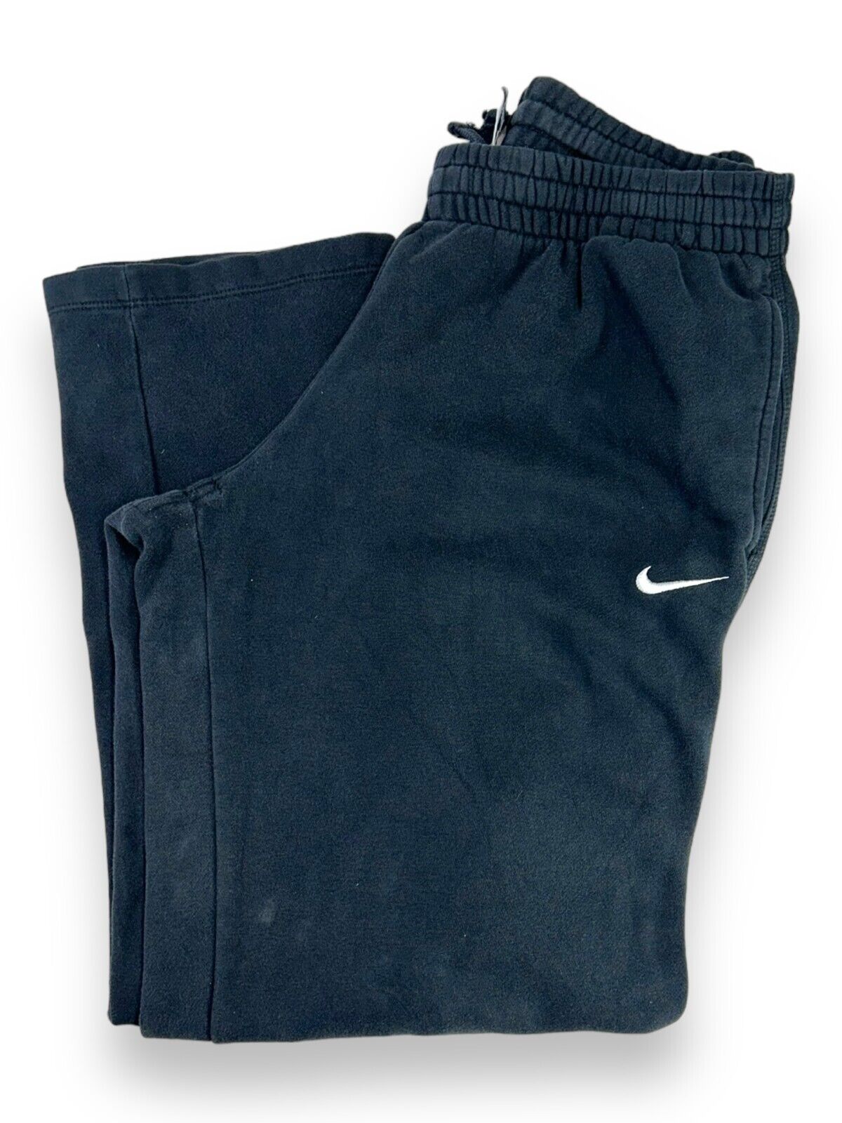 Nike Mini Swoosh Embroidered Cotton Sweat Pants Size Large Black