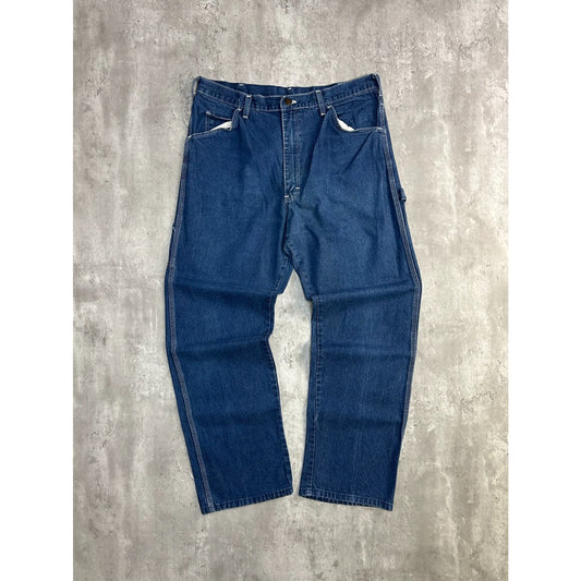 Vintage Dickies Dark Wash Denim Workwear Carpenter Pants Size 34