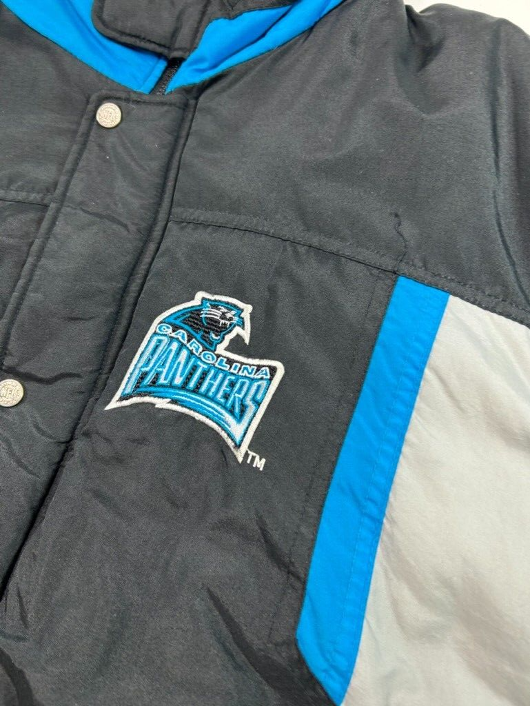 Vintage 90s Carolina Panthers NFL Embroidered Insulated Full Zip Jacket Sz Large