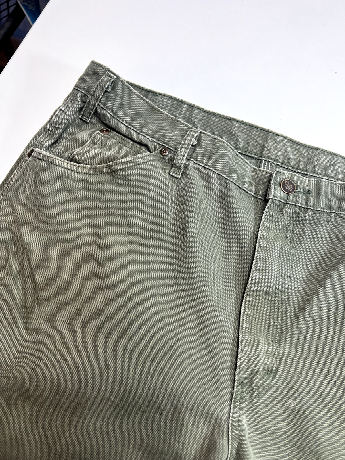 Vintage Dickies Canvas Workwear Carpenter Pants Size 38W Green