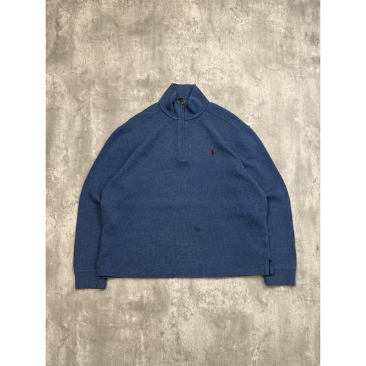 Vintage Polo Ralph Lauren Embroidered Pony 1/4 Zip Sweatshirt Size Large