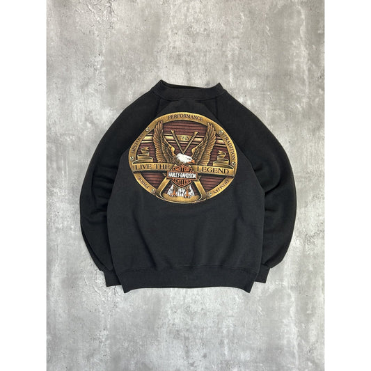 Vintage 1992 Harley Davidson Bald Eagle Classic Logo Graphic Sweatshirt Medium
