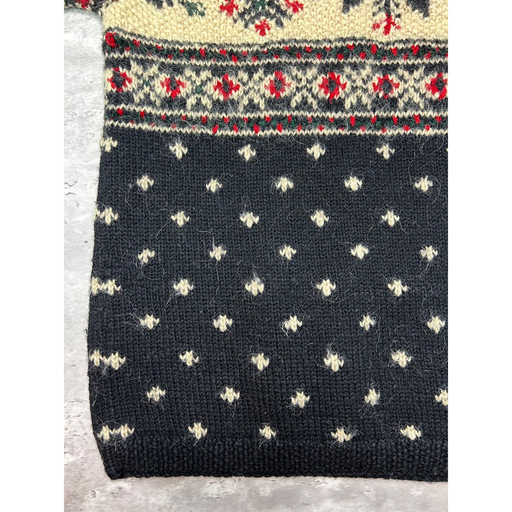Vintage 80s/90s Snowflake Print Pullover Turtleneck Sweater Size Large