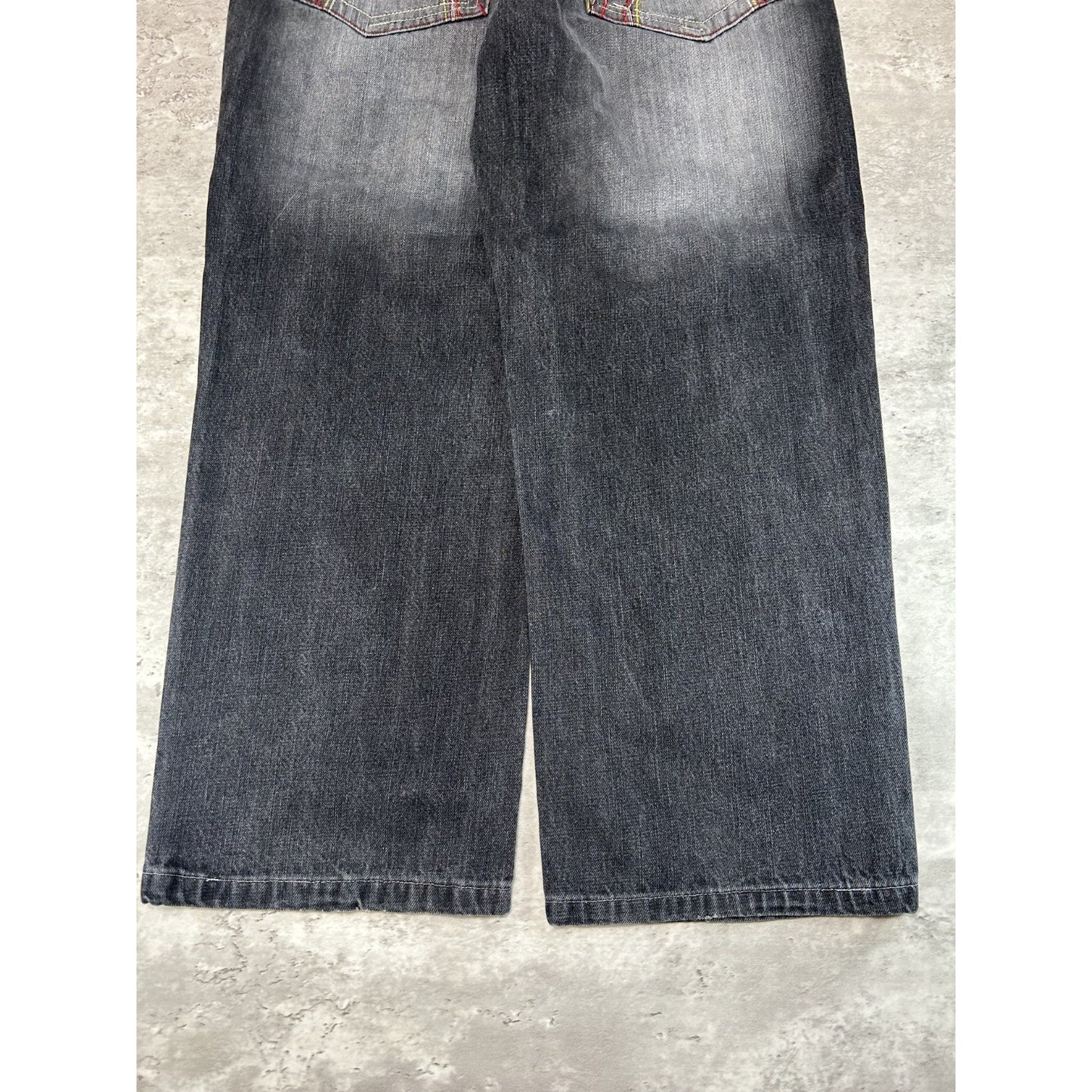 Vintage Y2K Koman Jeans Baggy Fit Faded Black Denim Pants Size 32