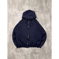 Vintage 90s Discus Athletic Blank Full Zip Navy Hooded Sweatshirt Size Medium