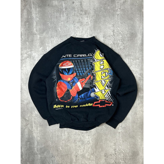 Vintage 90s Chevy Monte Carlo NASCAR Back In The Saddle Sweatshirt Size Medium