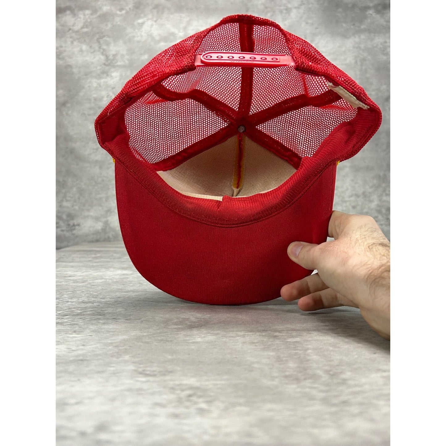 Vintage 80s Dodge Car Graphic Logo Scramble Eggs Trucker Snapback Hat OSFA