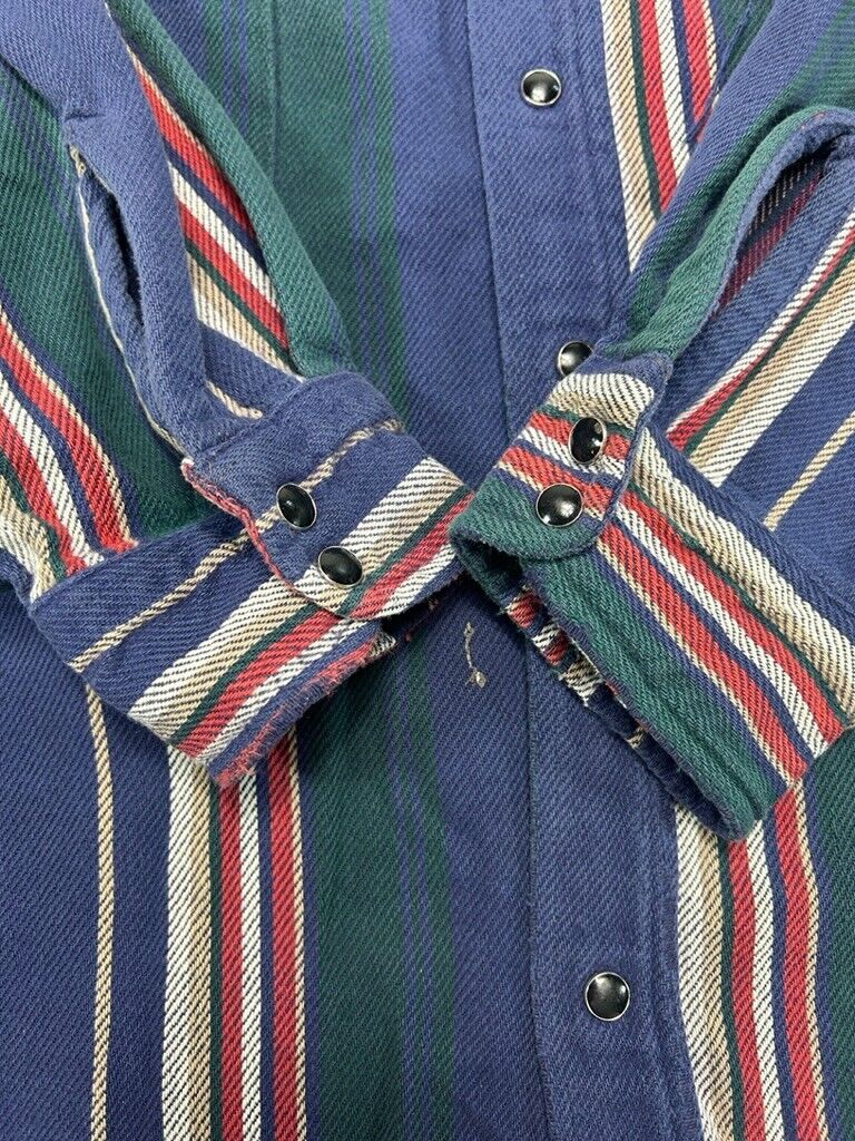 Vintage 80s/90s Dakota Striped Double Pocket Long Sleeve Button Up Shirt Size XL