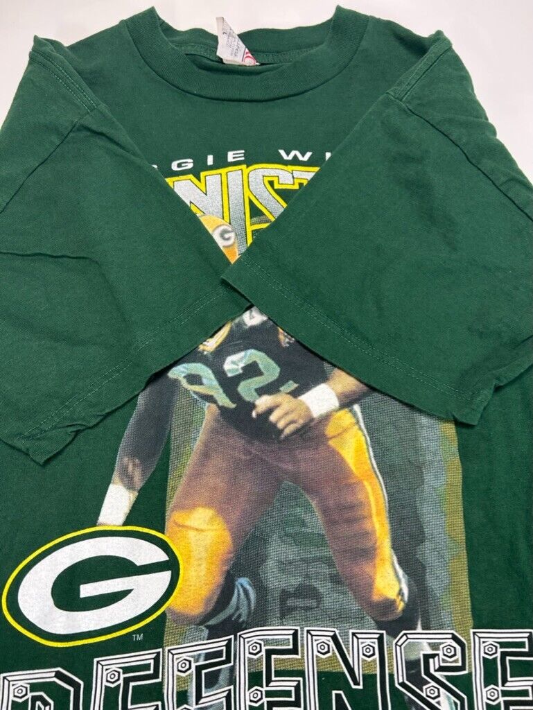 Vintage 1997 Reggie White #92 Green Bay Packers NFL Player Graphic T-Shirt Sz L