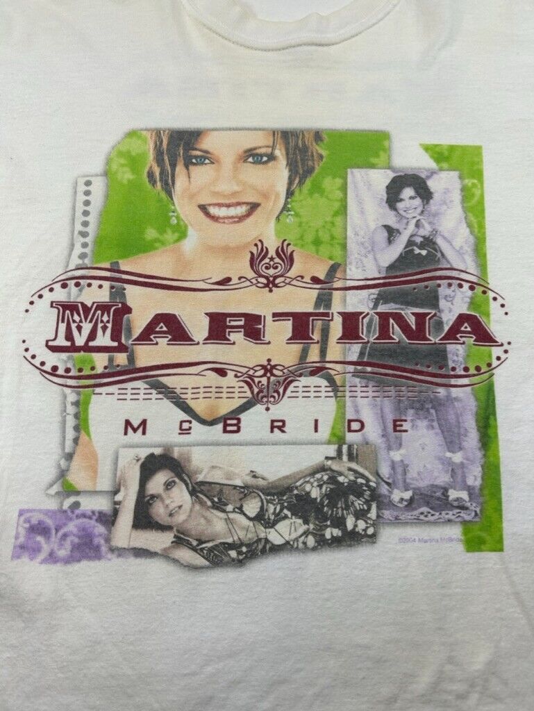 Vintage 2004 Martina McBride Country Music Tour T-Shirt Size Medium White