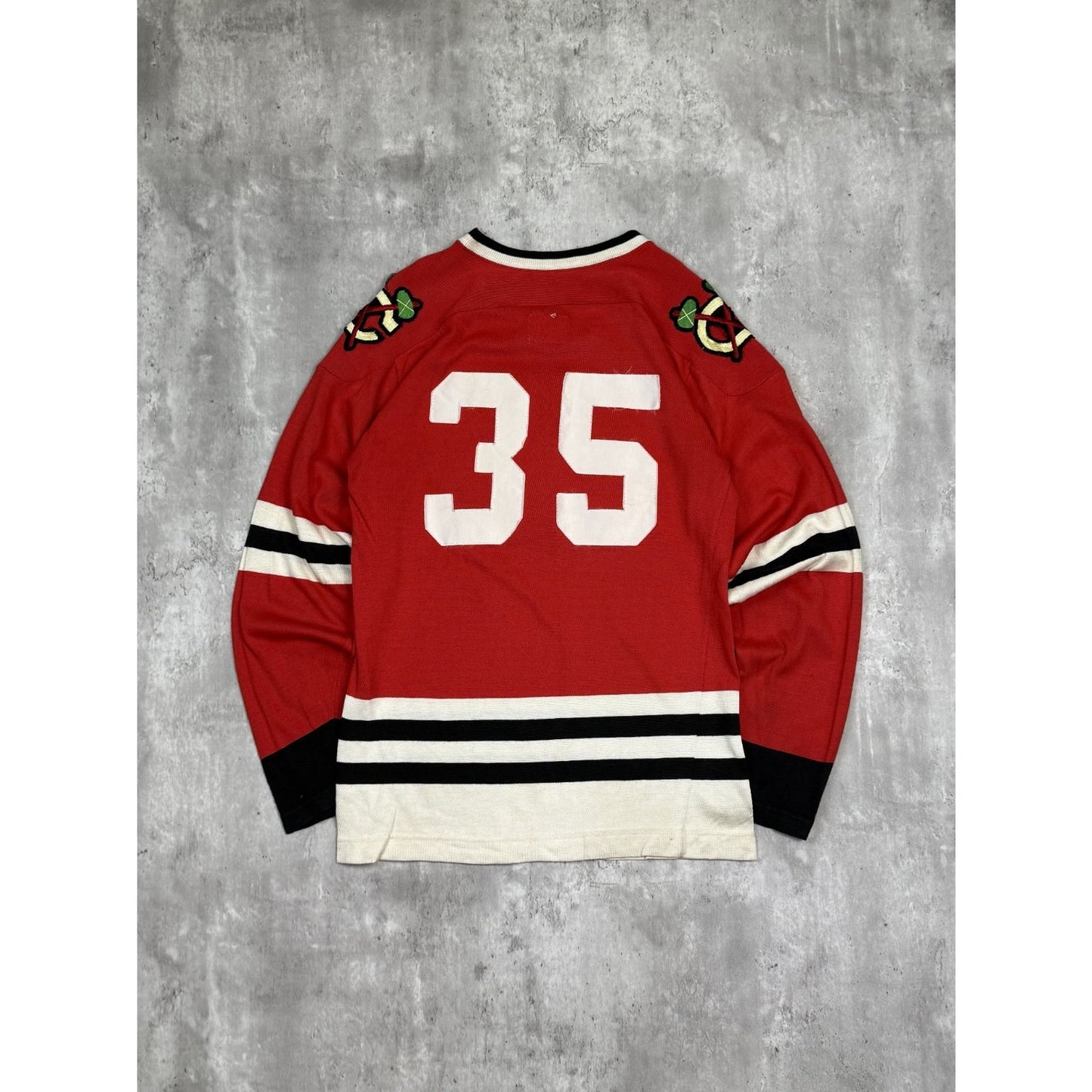 Vintage 70s/80s Chicago Blackhawks #35 NHL Hockey Jersey Size Medium