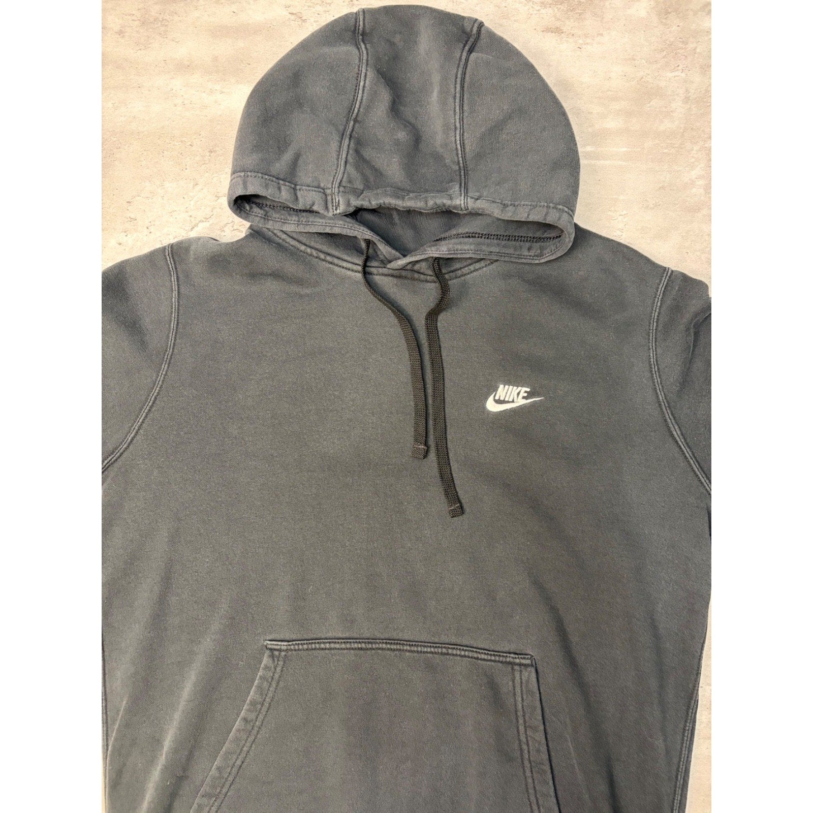 Nike Embroidered Swoosh Spellout Hooded Sweatshirt Size Large