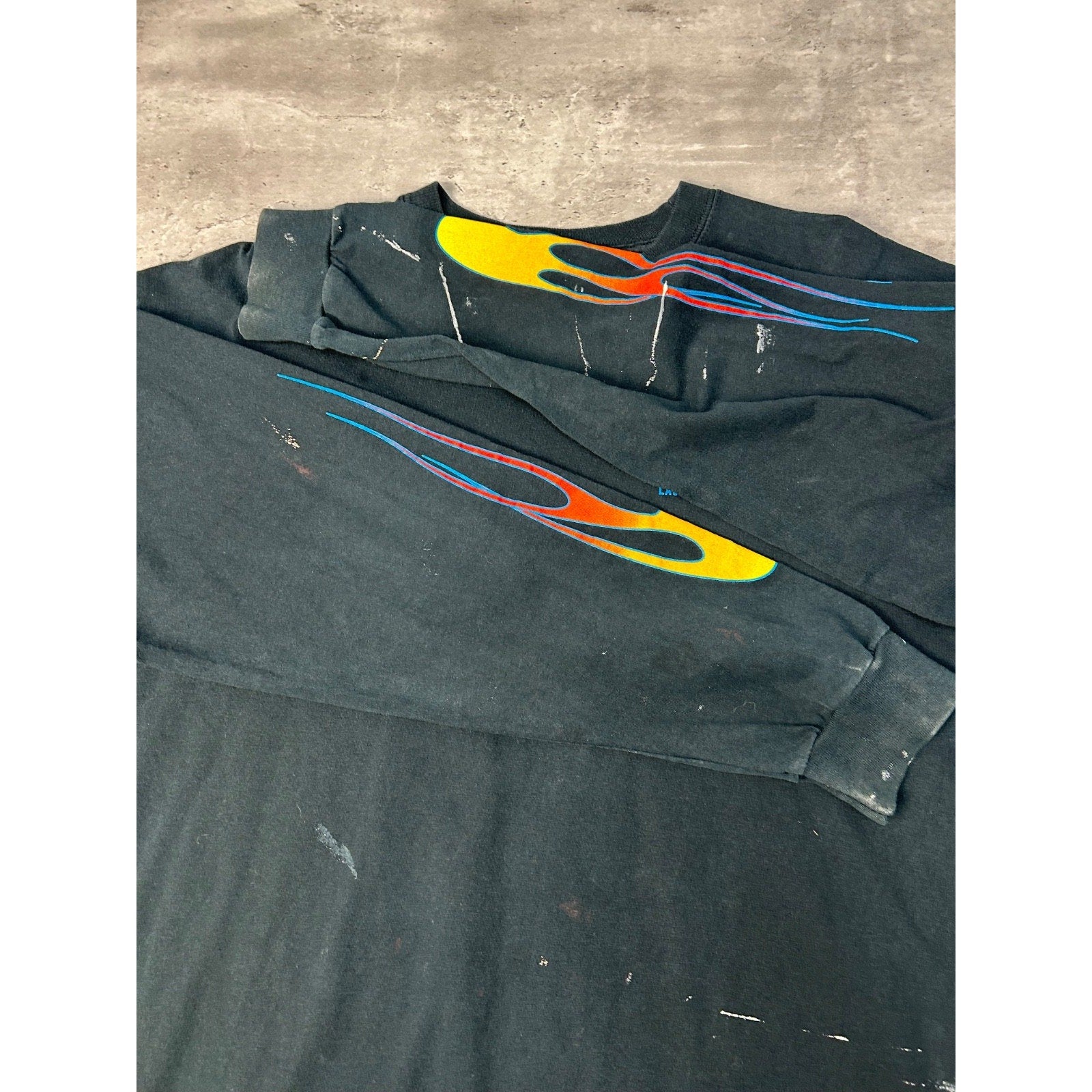 Vintage Hard Rock Cafe Las Vegas Flame Print Long Sleeve T-Shirt Size XL