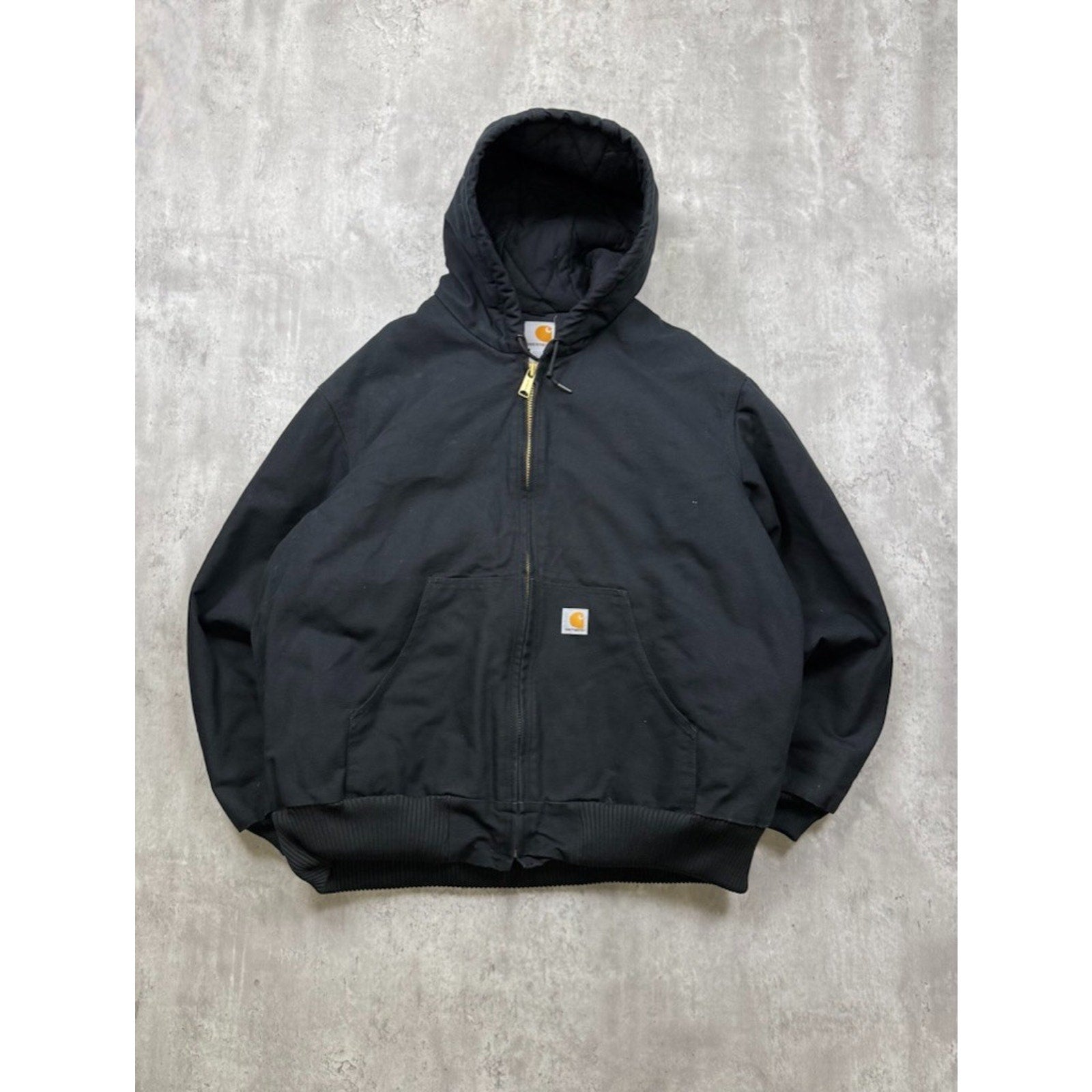 Vintage Carhartt Canvas Workwear Hooded Active Jacket Made In USA Size XL