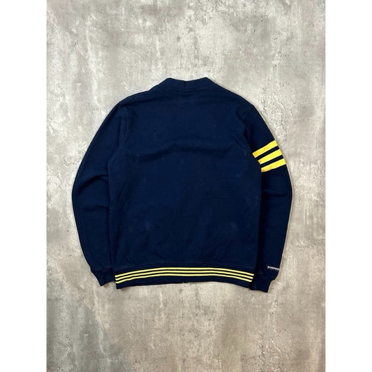 Vintage 90s Michigan Wolverines NCAA Embroidered Cardigan Sweatshirt Size Large
