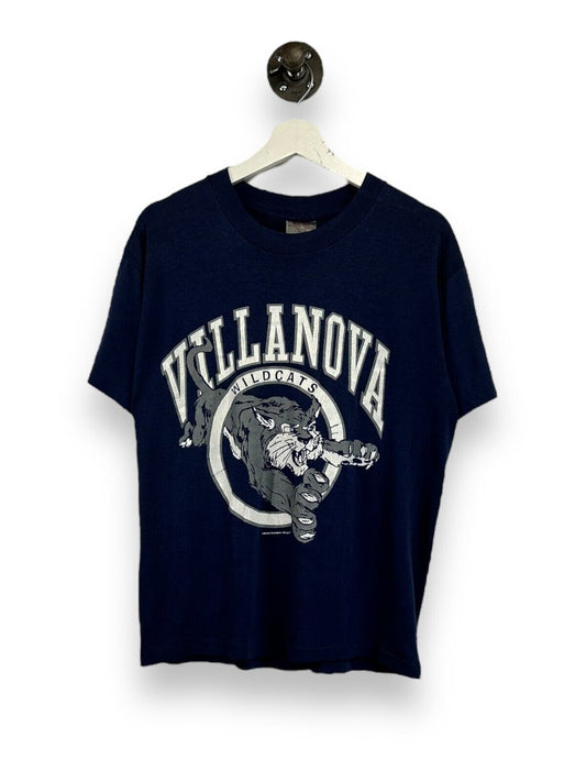 Vintage 1987 Villanova Wildcats NCAA Collegiate Graphic T-Shirt Size Large 80s