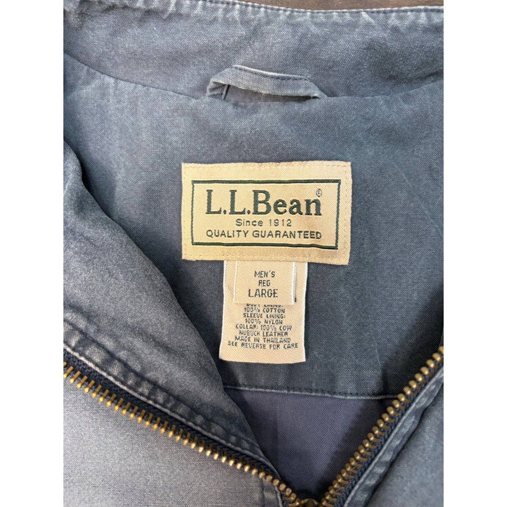 Vintage L.L. Bean Canvas Full Zip Utility Bomber Jacket Size Large