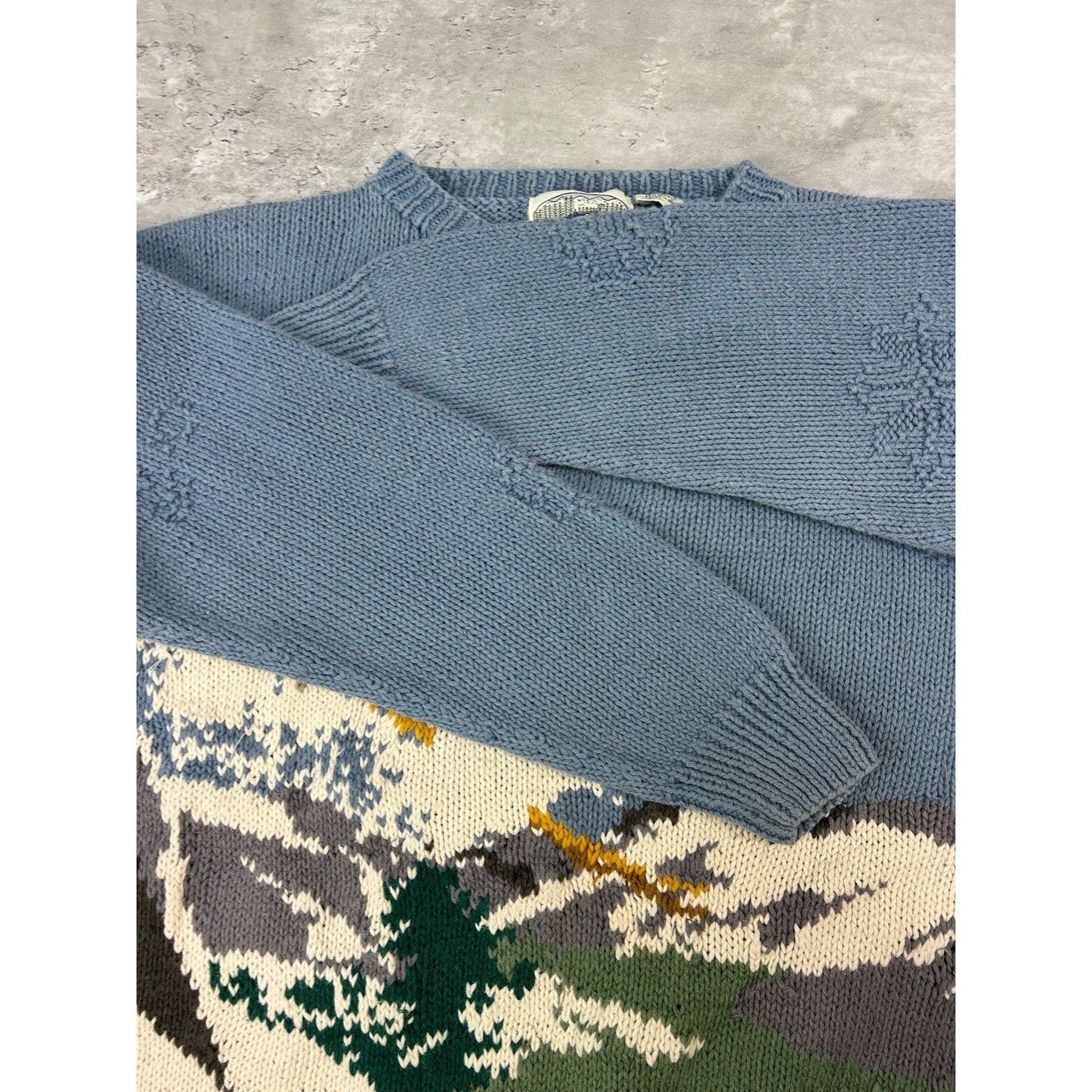 Vintage 90s Skiing Graphic Pullover Knit Sweater Size Large