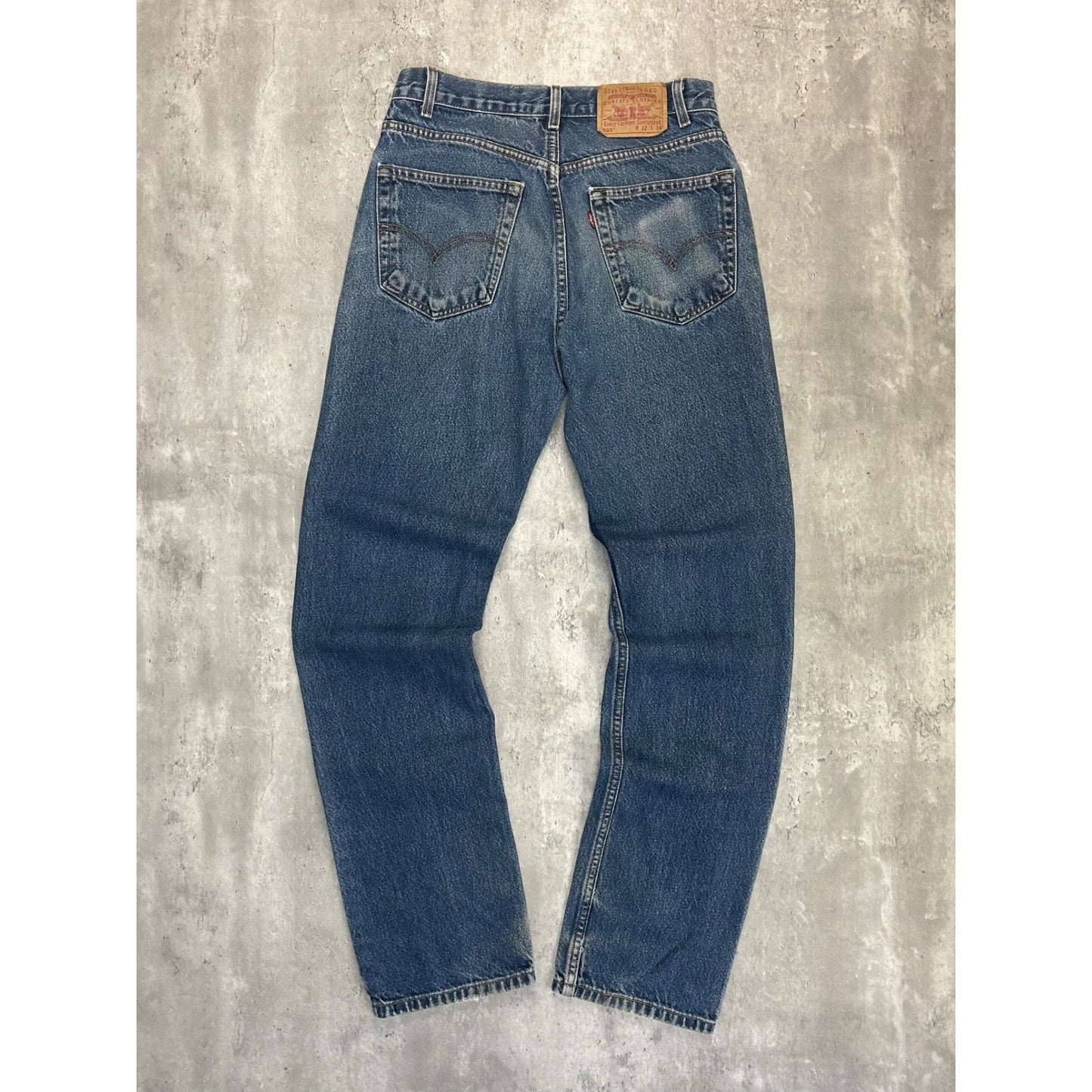 Vintage 90s Levis 505 Regular Fit Red Tab Dark Wash Denim Pants Size 30