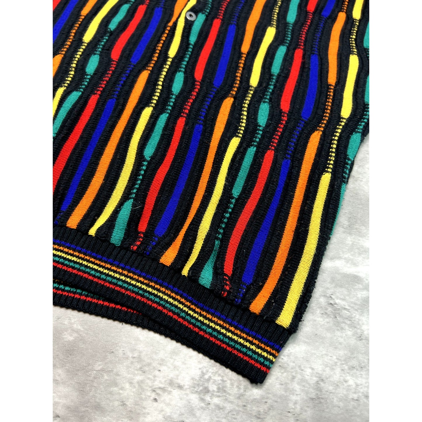 Vintage 90s Alan Stuart 3D Knit COOGI Style Abstract Knit Sweater Size Medium