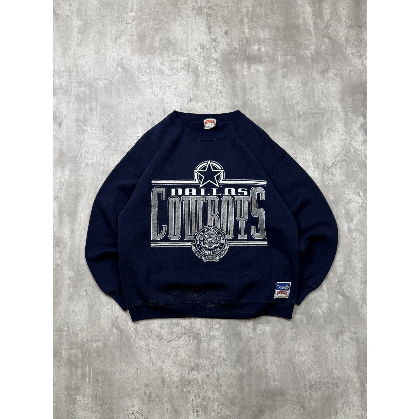 Vintage 90s Dallas Cowboys NFL Spellout Graphic Football Sweatshirt Size Large