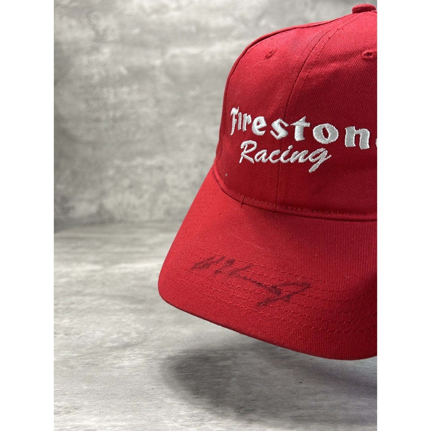 Vintage Firestone Racing Embroidered Spellout Snapback Hat OSFA Red