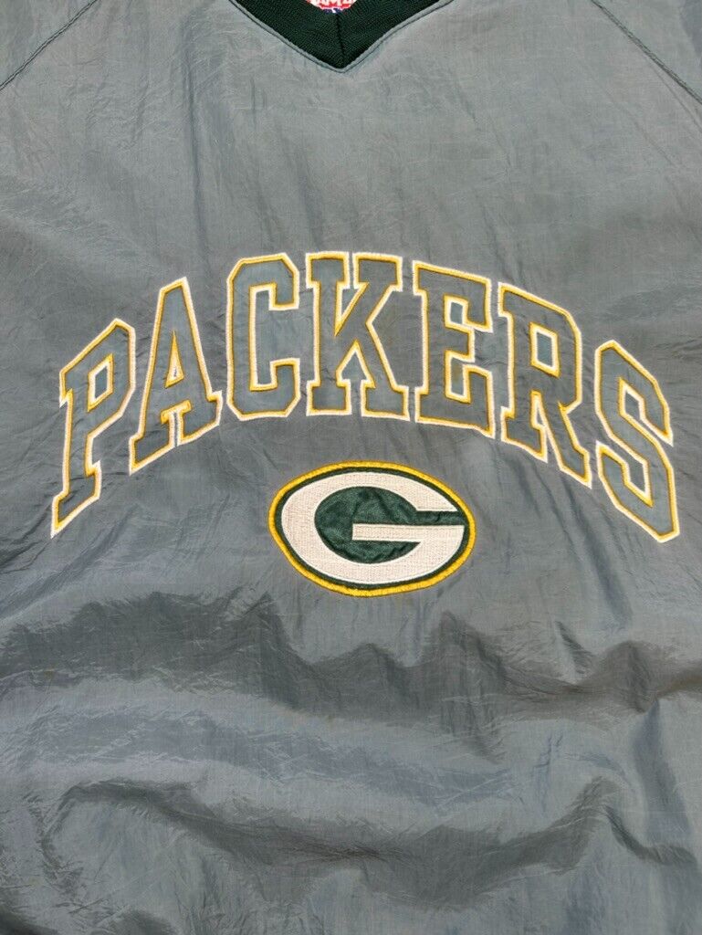 Vintage 90s Green Bay Packers NFL Logo 7 Pullover Windbreaker Jacket Size XL