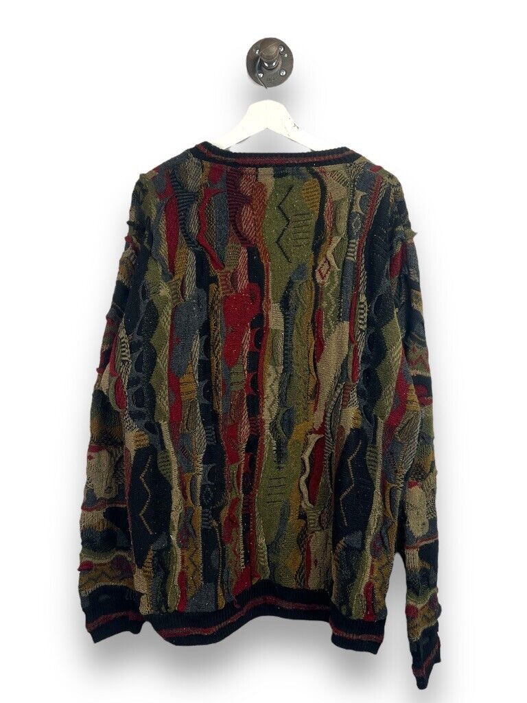 Vintage Protege COOGI Style 3D Knit Abstract Pattern Pullover Sweater Sz XL