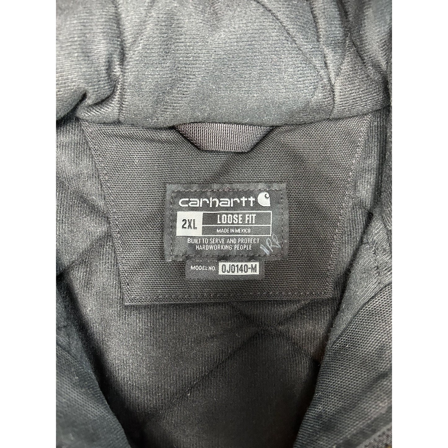Vintage Carhartt Insulated Canvas Workwear Full Zip Active Hooded Jacket Sz 2XL