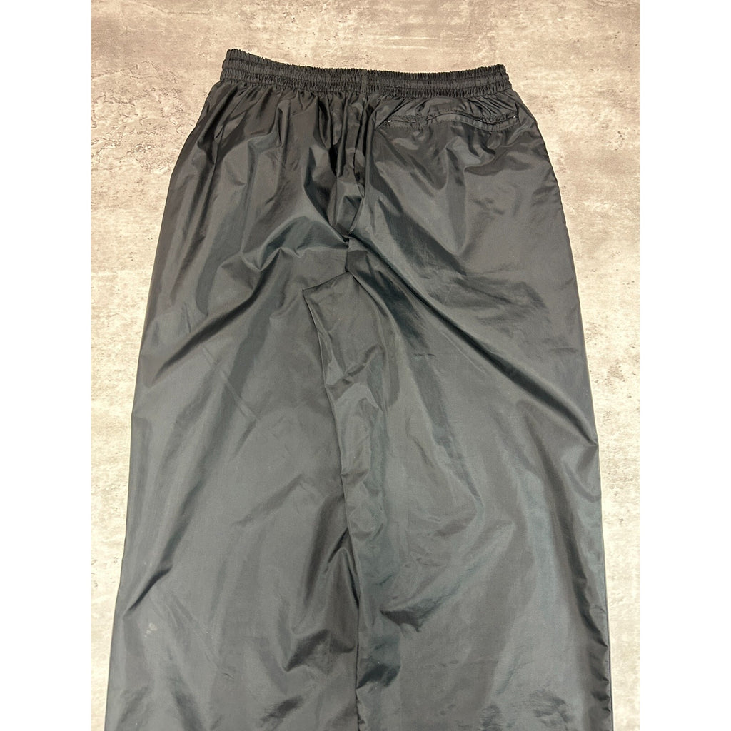 Vintage 90s Brooks Two Tone Embroidered Logo Nylon Track Pants Size Small Black