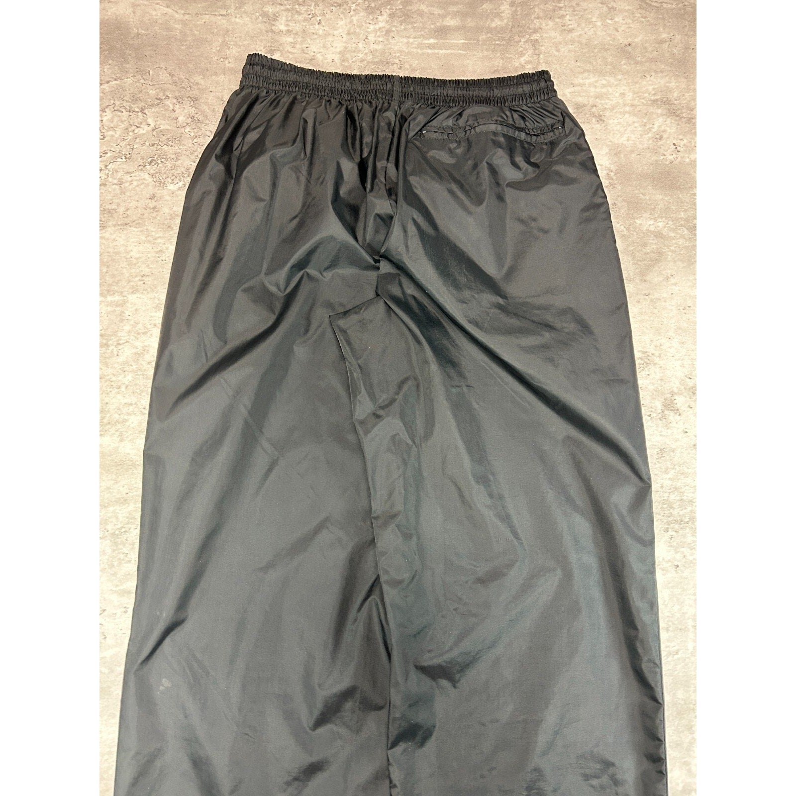 Vintage 90s Brooks Two Tone Embroidered Logo Nylon Track Pants Size Small Black