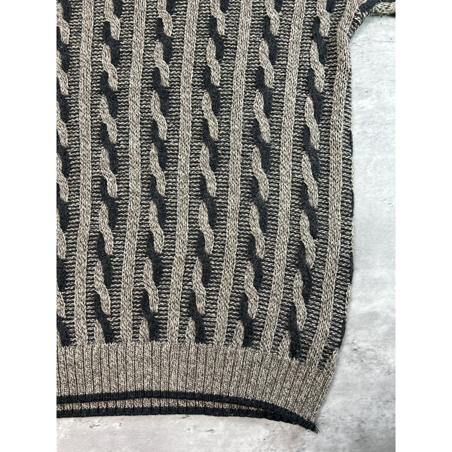 Vintage 90s Arnold Palmer Earth Tone Cable Knit Style Sweater Size Medium