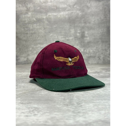Vintage 90s Matco Tools Embroidered Bald Eagle Spellout Snapback Hat OSFA