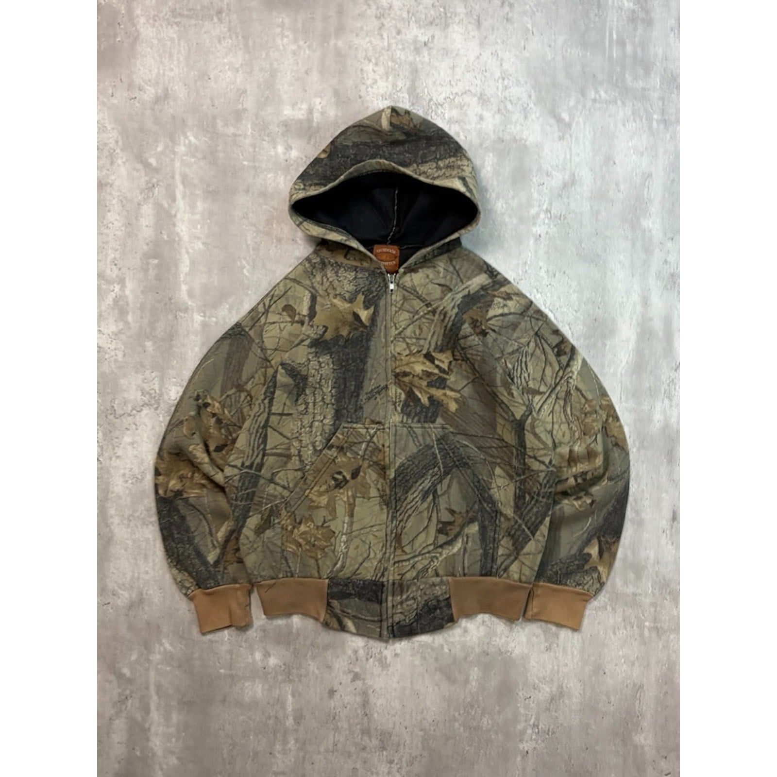 90s Outdoors Outfitters Camo Full Zip Hooded Hunting Sweatshirt Sz Medium