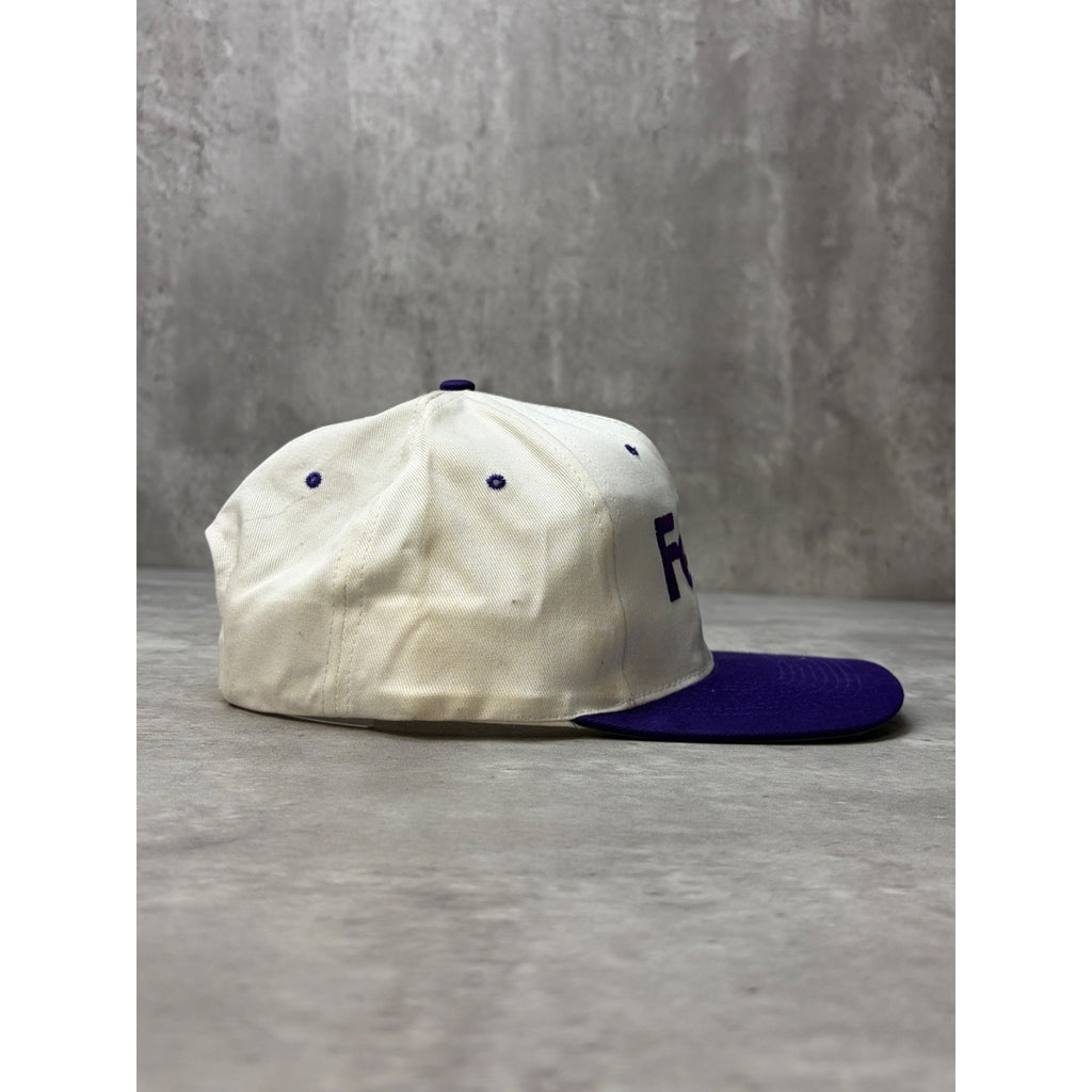 Vintage 90s FedEx Embroidered Logo Two Tone Snapback Hat OSFA