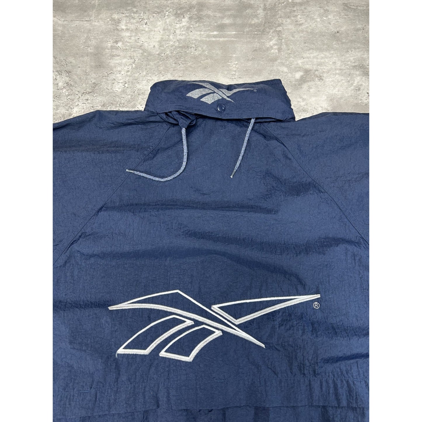 Vintage 90s Reebok Embroidered Logo Nylon Windbreaker Jacket Size Medium