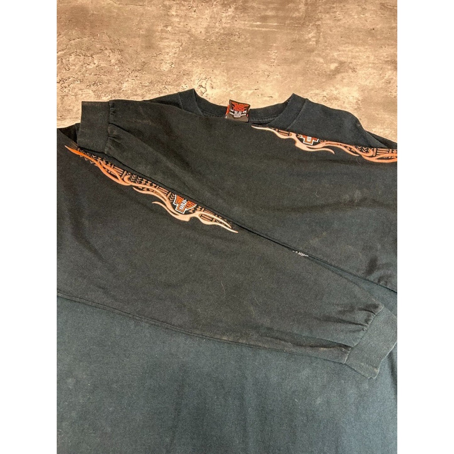 Vintage 2001 Harley Davidson Maui Flame Graphic Long Sleeve T-Shirt Size XL