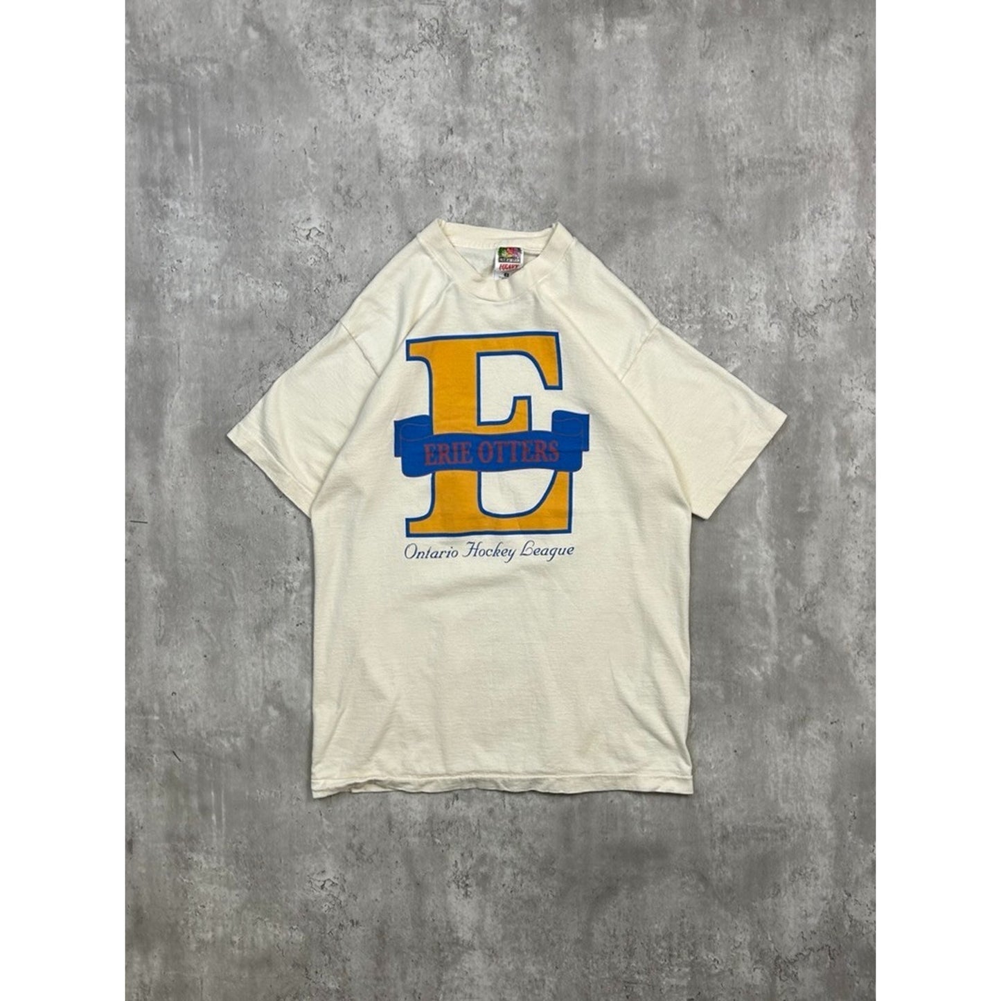 Vintage 90s Erie Otters OHL Graphic Spellout Hockey T-Shirt Size Medium White