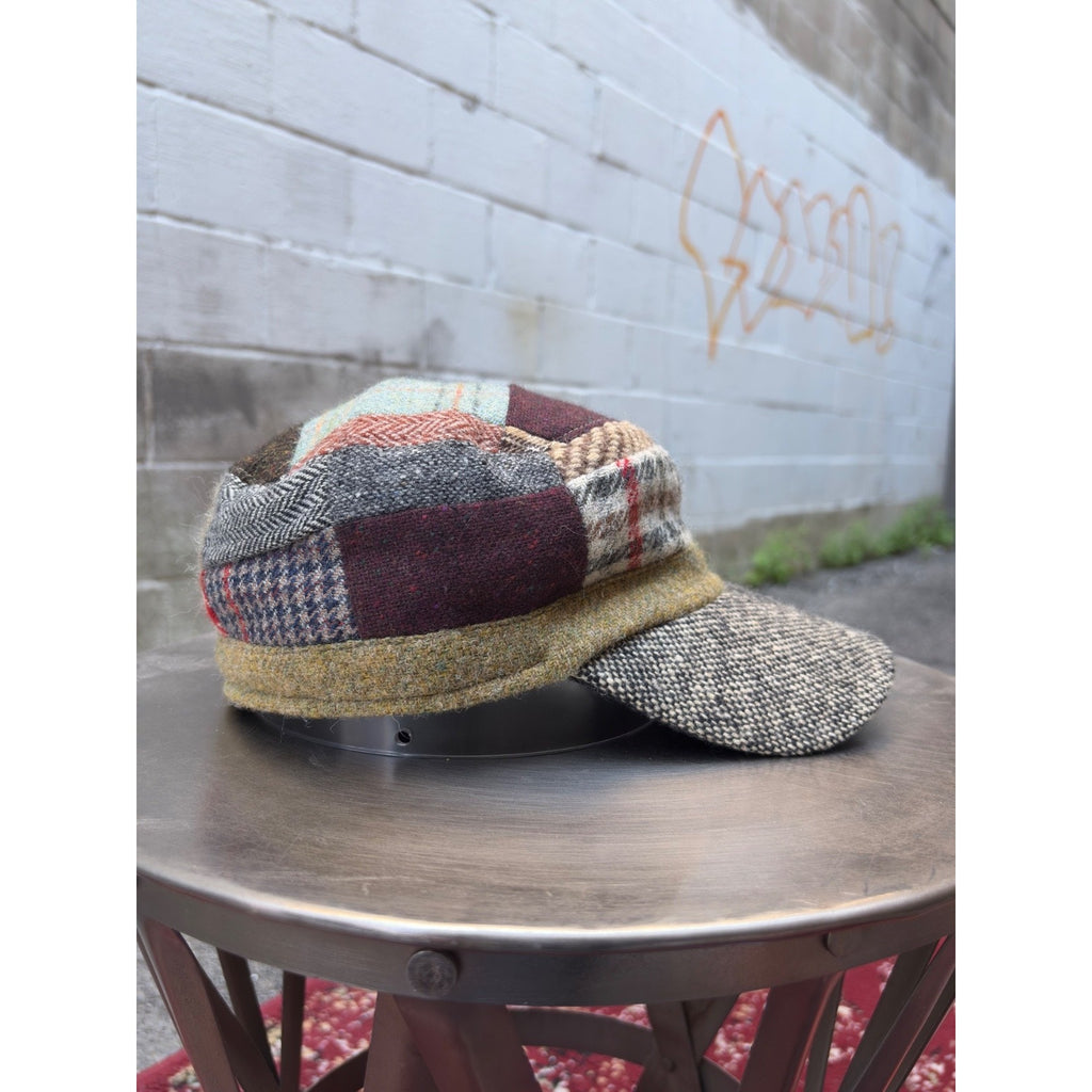 Vintage 80s/90s Patchwork Pure New Wool Paperboy Hat OSFA