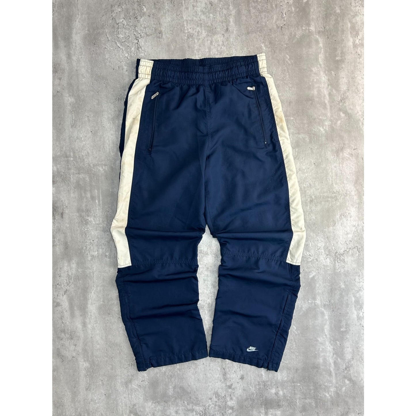 Vintage Y2K Nike Embroidered Logo Two Tone Nylon Track Pants Size Small