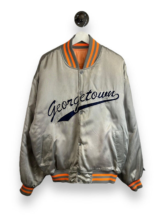 Vintage 90s Georgetown Hoyas NCAA Reversible Bomber Jacket Size Large