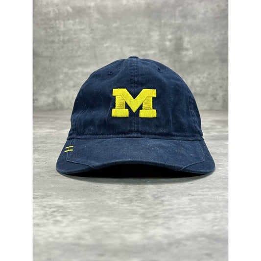 Vintage Michigan Wolverines NCAA Adidas Embroidered Logo Strapback Hat OSFA