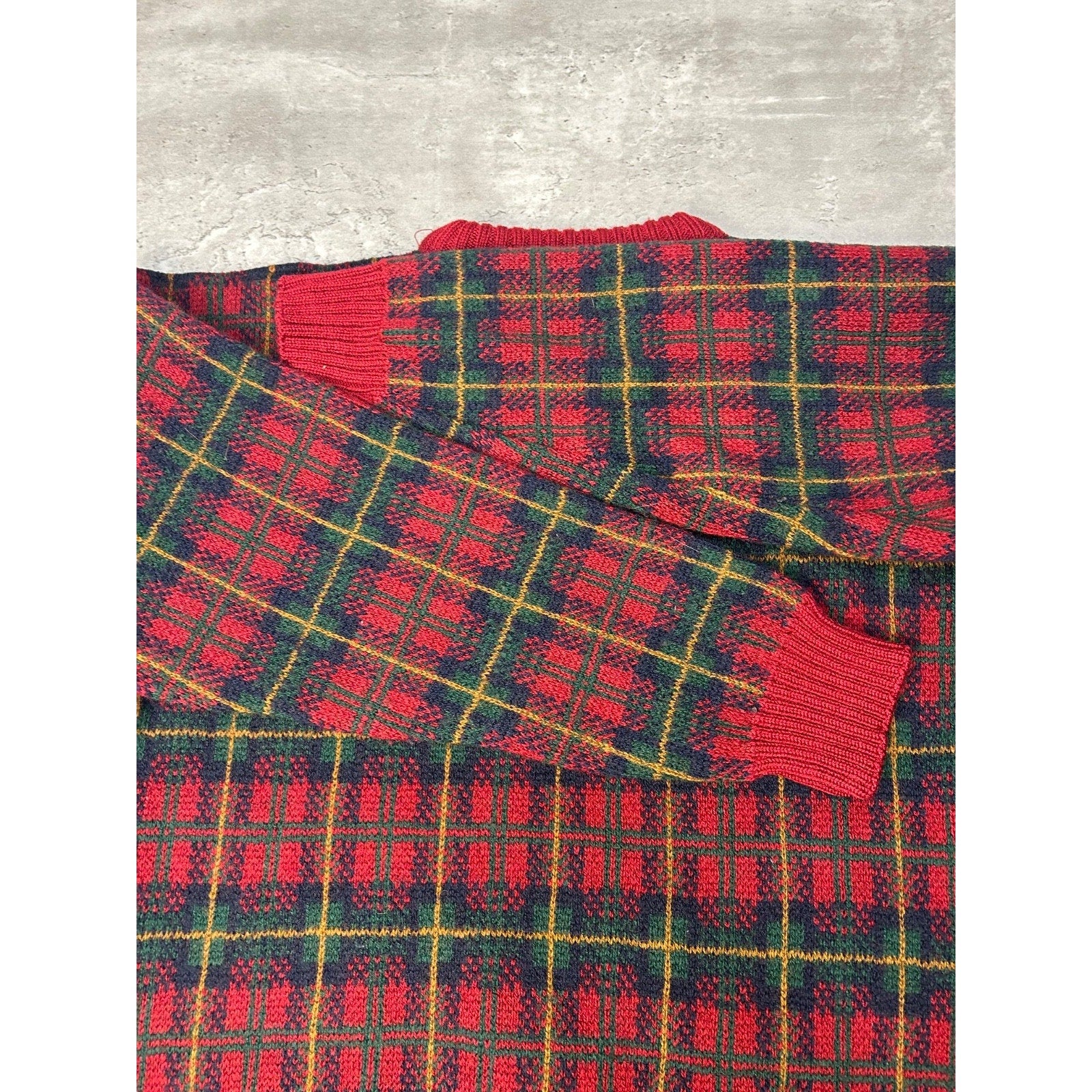 Vintage 90s Eddie Bauer Plaid Print Pullover Knit Sweater Size Large