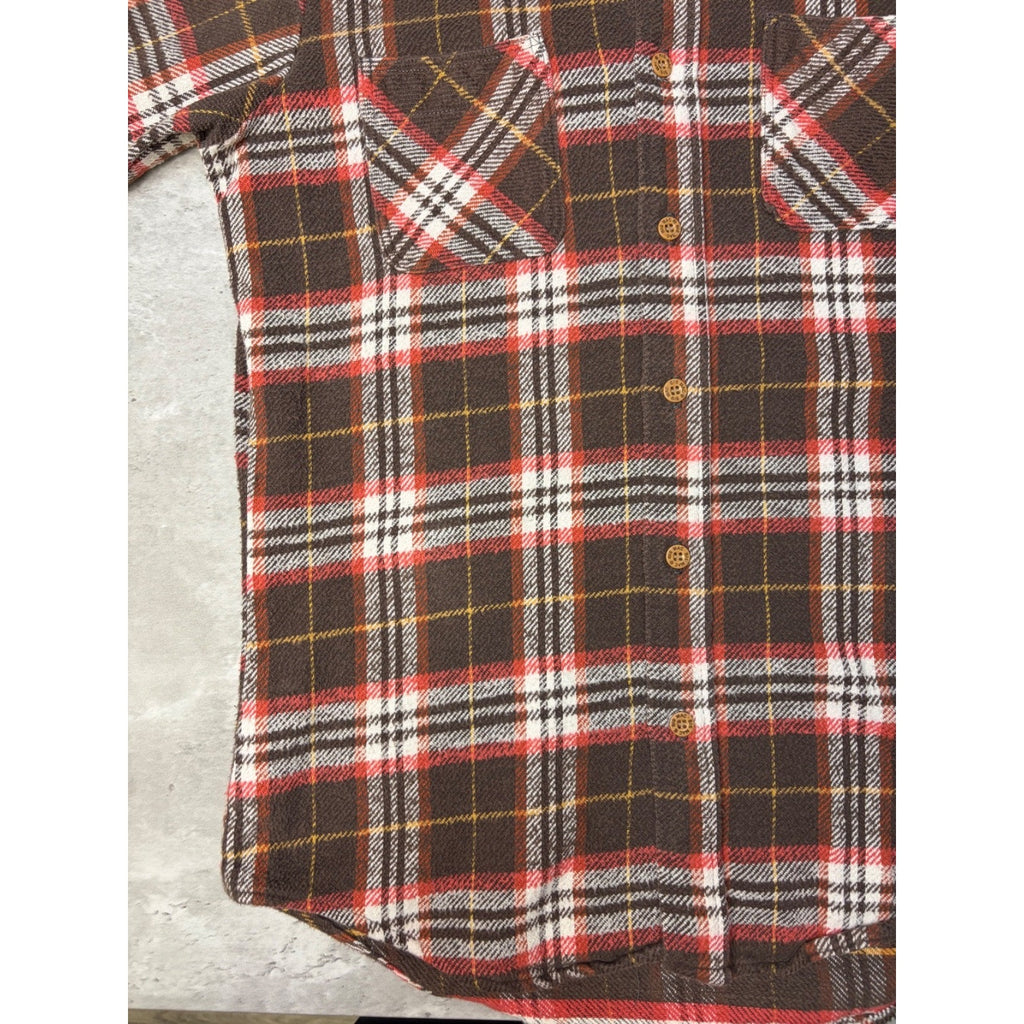 Vintage 1980s Big Mac JCPenney Brown Long Sleeve Button Up Shirt Size MT