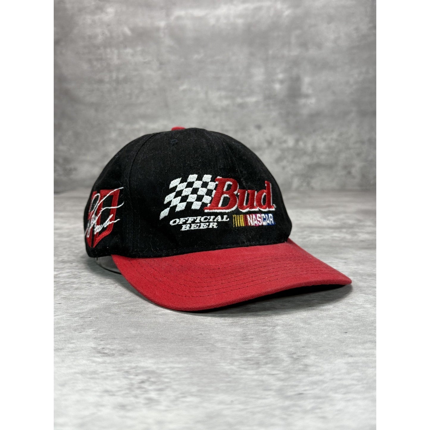Vintage Budweiser Racing Embroidered Spellout Nascar Snapback Hat OSFA